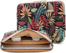 Canvas Water-Resistant Sleeve Case Bag for 14-14.1 Inch Laptop, Forest Series Bl picture