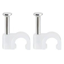 200pcs Wall Mount Coax Electric Cable Wire Clip Fastener Saddle 5mm Width White picture