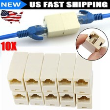 10PACK RJ45 Inline Coupler Cat6 Cat5e Cat5 Ethernet LAN Network Cable Adapter US picture