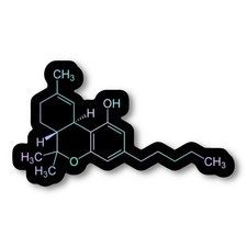 THC Structure Sticker, Chemistry Compound Decal for Laptops & Indoor Use 1.5-8