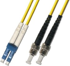 15M Singlemode Duplex Fiber Optic Cable 9/125 LC ST Yellow Patch Cable Network picture