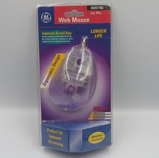 Vintage New GE Web Mouse H097766 Grape Purple PS/2 Or Serial Port Windows 95 98 picture