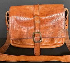 Heavy Brown Real Leather Messenger Bag Crossbody Satchel Vintage Style picture
