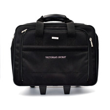 Victoria's Secret Solo Rolling Laptop Case Polyester Black Travel Bag Rare Find picture