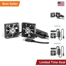 ELUTENG Dual 40mm USB Fan 3 Speeds Adjustable 5V PC Computer Cooling Fan Max picture