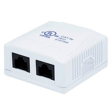 2 Port CAT5e RJ45 Network LAN Ethernet Cable Wall Surface Mount Box Double picture