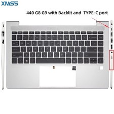 For HP 430 440 450 460 G6 G7 G8 G9 G10 G11  Palmrest w/ Backlit Keyboard 15.6