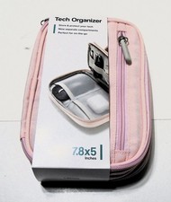 U Brands Dual Zip Canvas Tech Accessories Organizer Pouch 7.8x5