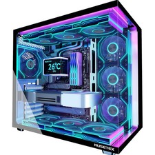 Musetex Y6 Atx Mid Tower Pc Case 7 Argb Fans Tempered Glass Black picture