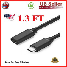 1/3/6 Feet Type C USB 3.1 Male to USB-C Female Extension Data Cable Cord Black picture