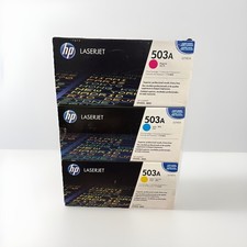 HP 503A Color Toner Set- Q7581AC Cyan, Q782AC Yellow, Q7583AC Magenta Lot of 3 picture