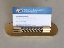 Gold Plated Business Card Holder, Two Tone, New In Box picture