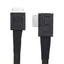 Left Angled 90 Degree OcuLink Cable SFF-8611 4i Male to Male 50cm PCIe 4.0 picture