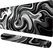 Large Gaming Mouse Pad - Black and White Mouse Pad with Stitched Edges, Extended picture