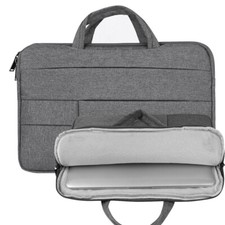Grey Laptop Bag Padded Protective Case For 15.6