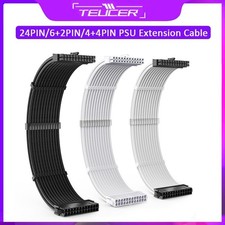 TEUCER PSU Cable Kit 24Pin 8Pin CPU PCIe GPU Extension Sleeved w/ Combs picture