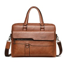 WEIXIER  Casual PU Leather Shoulder Bags briefcase messenger bag For 14'' laptop picture