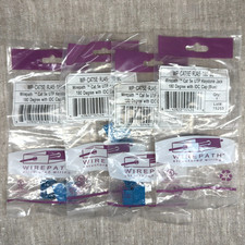 4 Wirepath Keystone Network Jack Blue 180 Degree CAT5E RJ45 IDC Cap Lot New picture