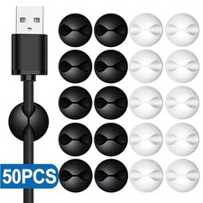 5/50Pcs Mini Cable Winder Organizer USB Charging Cable Clips Desk Tidy picture