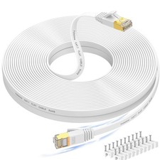Cable de internet 100 pies viene con 20 abrazaderas para cables Cat 7 Ethernet picture