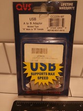 QVS USB High-Speed Type A Male-B Female Adapter #CC2209-MF OEM Ships FREE picture