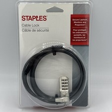 Staples Combination 6.5 Feet Cable Lock And Base Plate Laptop And Computers NEW picture