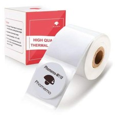 Phomemo M110/M200 Round Self-Adhesive Labels Sticker White/Clear Thermal Paper picture