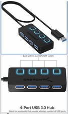 Sabrent HB-UM43 4 Port USB 3.0 Hub with Power Switches - Black picture