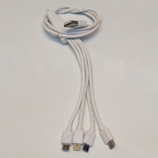 USB 2.0 Type-A Male to 4x Micro-USB Charging/Sync Cable, 3 ft White picture