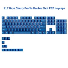114-Key Dark Blue PBT Keycaps Cherry Profile Double Shot for MX Mechanical picture