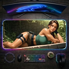 Lara Croft LED RGB Desk Mat – Tomb Raider Pad, Huge HD Gaming Surface Glow picture