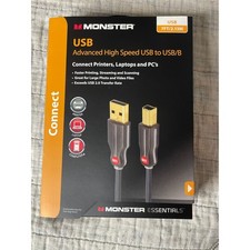 Monster Essentials USB to USB/B Cable High Speed 7' (2.13M) Printer Cable - NEW picture