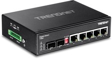 TRENDnet 7-Port Industrial Gigabit DIN-Rail Switch, 5-Port|1 SFP, Black picture