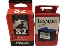 1 Genuine Black Lexmark 82 And 1 Genuine Color Lexmark 83 picture