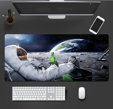 Astronaut Hanging Out Space Gaming Mouse Pad 27.5 x 12 Waterproof Non-Slip Mat picture