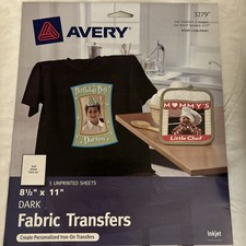Avery 3279 CUSTOM TRANSFERS DARK Fabric T-shirts InkJet Printable Iron-On 8.5x11 picture