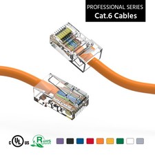 15 Pack of 75Ft CAT6 UTP Ethernet Network Non Booted Cable 15-200 Feet Orange picture