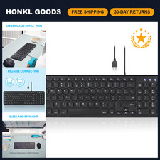 Wired Silent USB Scissor Keyboard, Compact Design with Number Pad, Black, US Lay picture