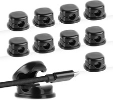 7Mm Spring Cable Holder Clips, 9 Pack Desk Cord Organizer, Black | Compact Cord picture