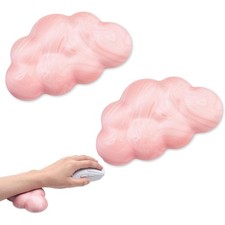 Ergonomic Mouse Wrist Rest Cushion Pad 2PCS Cloud Design PU Leather Non Slip picture