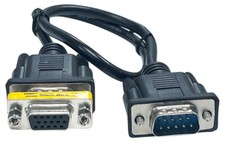 9-Pin Male To HD 15-Pin VGA Passive Adapter Vintage Video Pass-Through Cable picture