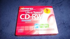 Memorex CD-RW Ultra Speed 5 pack 24x 700 MB 80 Minutes Rewritable 2004 picture
