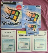 Microsoft Windows 98 Upgrade Big Box Software CD Manual COA Office 95 97 Vintage picture