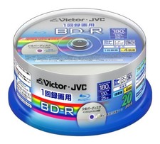 20 JVC Blu-ray Discs BD-R 25 Gb 4X Speed Silver Surface Printable HD Blank Media picture