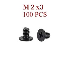 100pcs M2x3mm New Laptop Notebook Computer Screws Phillips Head Bolt Screw Black picture
