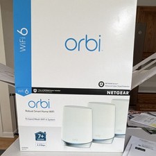 NETGEAR Orbi RBK753S AX4200 WiFi 6 Mesh 3-Pack Router + 2 Satellites Box picture