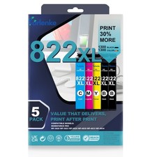 5PK 822XL Ink Cartridges For Epson WF-3820 WF-4820 WF-4833 WF-3823 WF-4830 picture