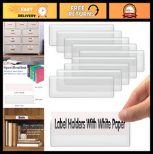 100 Pack Self-Adhesive Clear Label Holders for Shelves, Tags & Price Labels - 4. picture