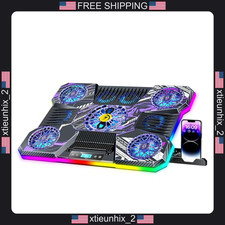 Laptop Cooling Pad with 9 Fans, RGB Lighting, Adjustable Height picture