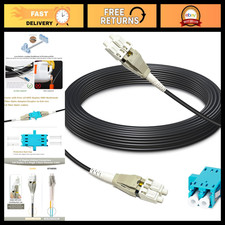 50ft Outdoor Armored OM3 Fiber Optic Cable LC to LC, 40GB/10GB Duplex, Low Frict picture